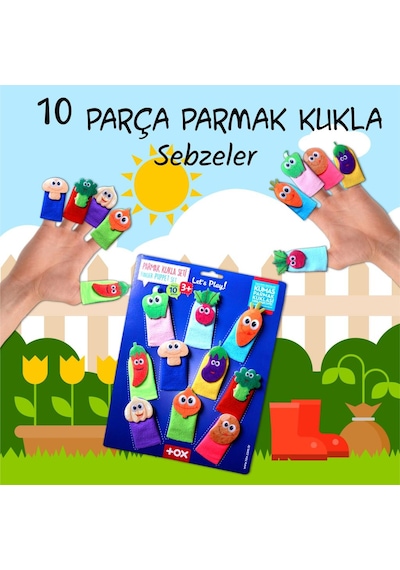 Tox Sebzeler 10 Parça Parmak Kukla Eğitici Oyuncak T104