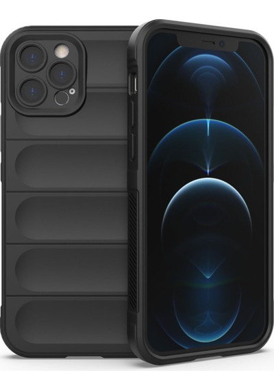 Apple iPhone Uyumlu  12 Pro Kılıf Optimum Silikon -  Siyah