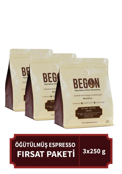 Nord Kivu Premium Espresso Öğütülmüş Kahve Fırsat Paketi 250g X 3 Adet Espresso