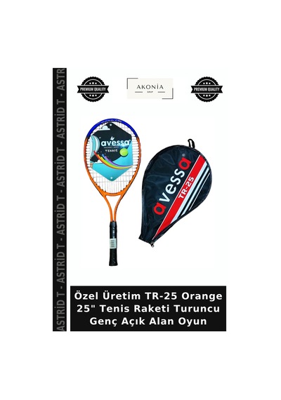 Özel Üretim Tr-25 Orange 25" Tenis Raketi Turuncu Genç Açık Alan Oyun