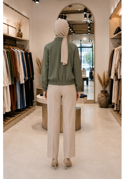 Sevitli Bomber Ceket-haki-5936