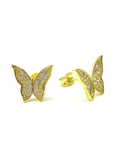 Omar Silver Kadın Gold Altın Kaplama Kelebek Model Zirkon Taşlı G