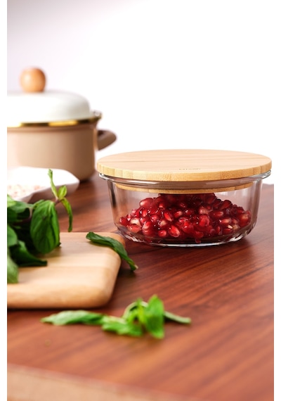 Emsan Naturel 400 Ml Dikdörtgen Borosilikat Saklama Kabı Çok Renkli