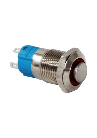 Swion 16mm Led'li Metal Buton Kalıcılı Basıldığında Düz Beyaz Led