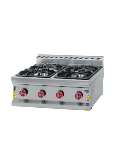 Karacasan Endüstriyel 80 Cm 700 Seri Set Üstü 4 Gözlü Doğalgazlı Ocak