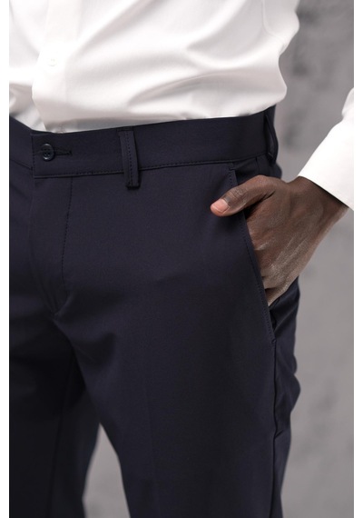 Notra Slimfit Pamuklu Full Likralı Esnek Yazlık Kumaş Pantolon Lacivert