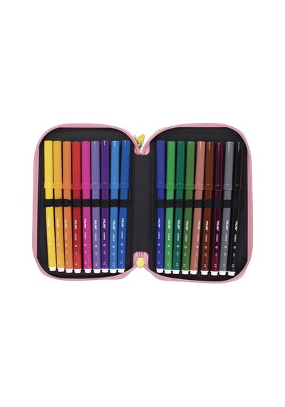 Mılan 081364sm2 Swıms 3 Cepli Setli Kalem Çantası Sarı - Pembe