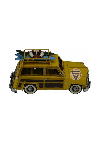 Dekoratif Nostaljik Metal Land Rover Rustik Otomobil Sarı