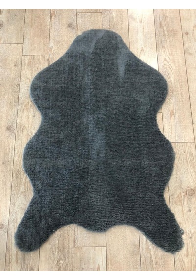 Balat Halı Kalın Koyu Gri Peluş Yumuşak Post Halı Karışık, Çok Renkli