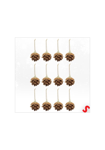 Yılbaşı Ağaç Süsü Doğal Kozalak, 5 Cm X 12 Adet