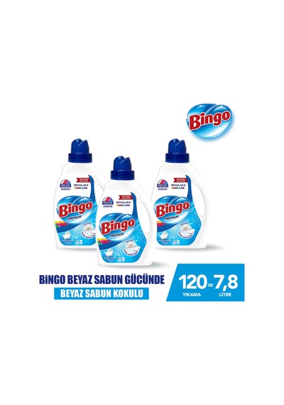 Sıvı Çamaşır Deterjanı Beyaz Sabun 2600 Ml 3lü 2,6 L