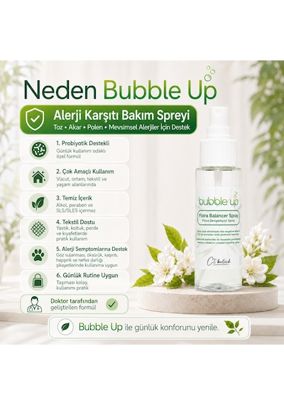 Bubble Up Probiyotik Destekli Cilt Hassasiyeti Karşıtı Araç İçi Sprey 50 Ml 1