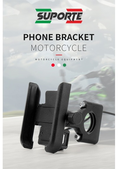 Suporte Motosiklet Telefon Tutucu Usb Şarjlı Alüminyum Alaşım Gidon Bağlantılı