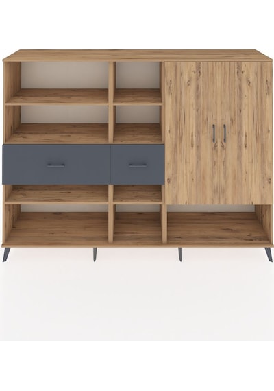 Hyperion Dolap 10 Raflı 2 Çekmeceli 2 Kapaklı 220x44x163 Çam-çam/ Çam-çam/antrasit Hyperion Dolap 10 Raflı 2 Çekmeceli 2 Kapaklı 220x44x163 Çam-çam/ Çam-çam/antrasit