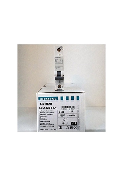Siemens B Tip 25 Amper 6ka Otomatik Sigorta 5sl6125 6ya Yeni Seri B1x25a B25