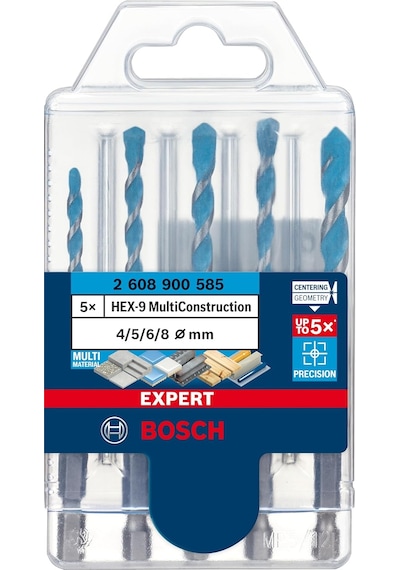 Professional Accessories 5x Expert Hex-9 Multiconstruction Delme Ucu Setleri Beton, Yumuşak Döşemeler, Çelik, Yumuşak Ahşap, Plastik, 4-8 Mm, Aksesuar Döner Matkap/vidalamalar