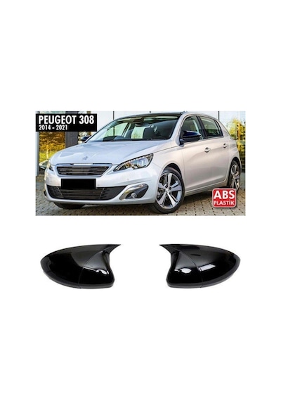 Peugeot 308 Batman Yarasa Ayna Kapağı Piano Black 2014-2021