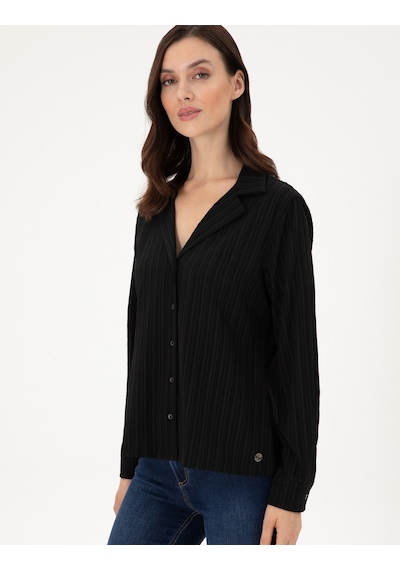 Pierre Cardin Kadın Siyah Gömlek Desenli 50296179-vr046 Siyah