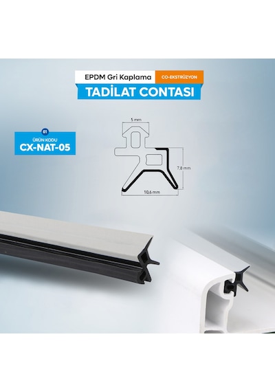 Korfit-nat-05 Tadilat Contası- Kapı Pencere Fitili-gri Kaplamalı Fitil-5 Metre Diğer