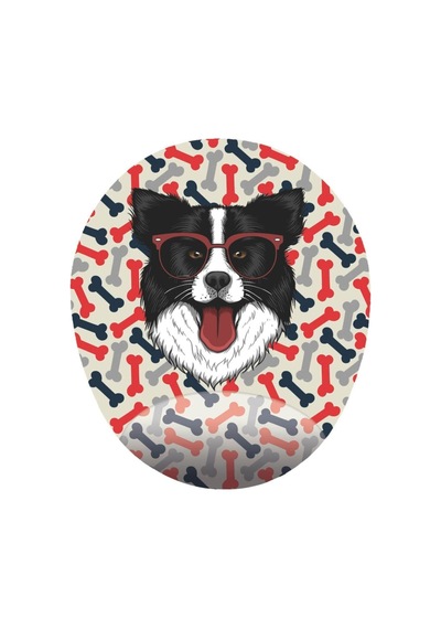 Gözlüklü Collie Köpek - Bilek Destekli Köpekli Mouse Pad 20x23 Cm Mousepad