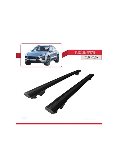 Porsche Macan 2014 Ve Sonrası İle Uyumlu Hook Model Anahtar Kilitli Ara Atkı Tavan Barı Siyah