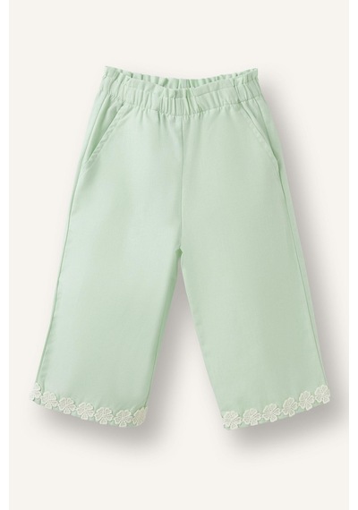 Defacto Floral Keten Görünümlü 2li Takım Kız Bebek H4734a526smgn1139 Yeşil-gn1139