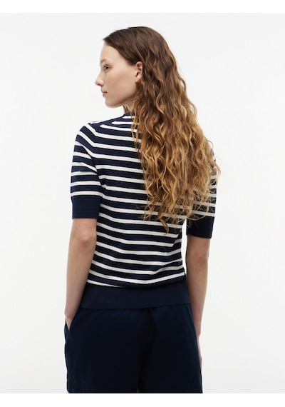 Tommy Hilfiger Cotton Jersey Fıne C-nk Ss Swt Kadın Mavi Kazak - Ww0ww49705