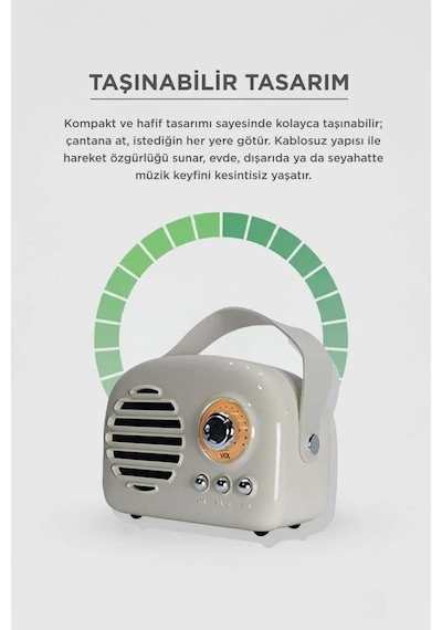 Özel Seri Taşınabilir Teknoloji Ses Sistemi Bluetooth Hoparlör Kts-1682 Gri