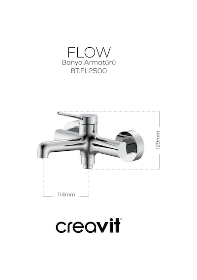 Creavit Flow Banyo Armatürü Krom Bt.fl2500