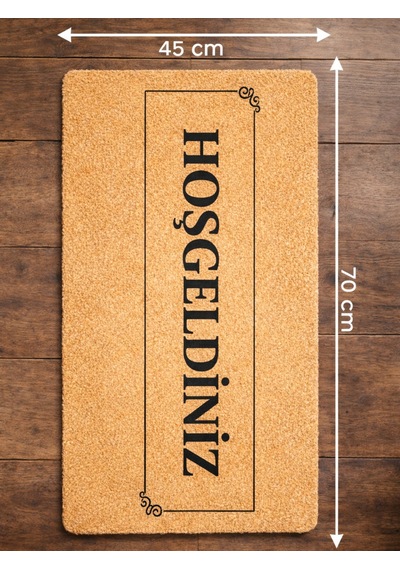 Beylini Hoşgeldiniz Yazılı Koko Paspas Ev Dış Kapı Tpr Kaymaz Taban Modern Dayanıklı Su Geçirmez Bej 70x45cm Bej