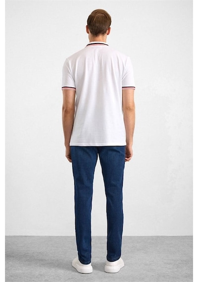 Süvari Beyaz Slim Düz Baskısız Pike Polo Yaka Tişört Sts1014000022-bey