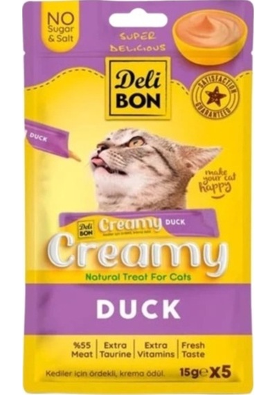 Creamy Ördekli Sıvı Kedi Ödül Maması 5x15 Gr