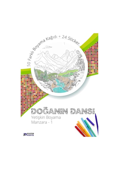 Doğanın Dansı Yetişkin Boyama Kitabı, Manzara Mandala Boyama Kitabı, Doğa Temalı Boyama Defter,
