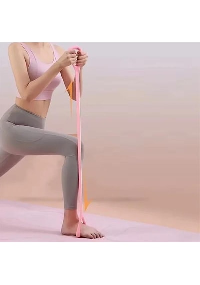 3b Trend Egzersiz Esnetme Direnç Lastiği Pilates Yoga Fitness İçin Silikon Direnç Bandı 1 Adet Çok Renkli