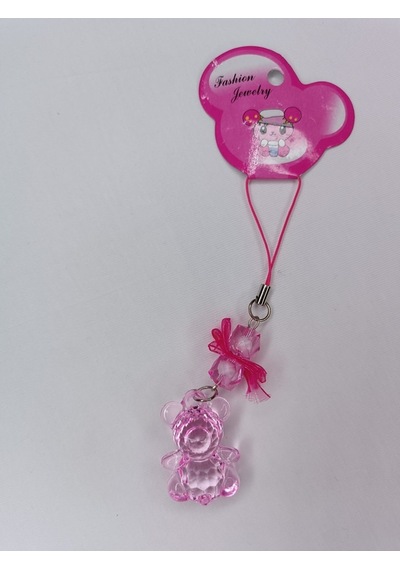 Jelibon Ayıcık Telefon Askısı Çanta Cüzdan Süsü Pembe 010 Pembe