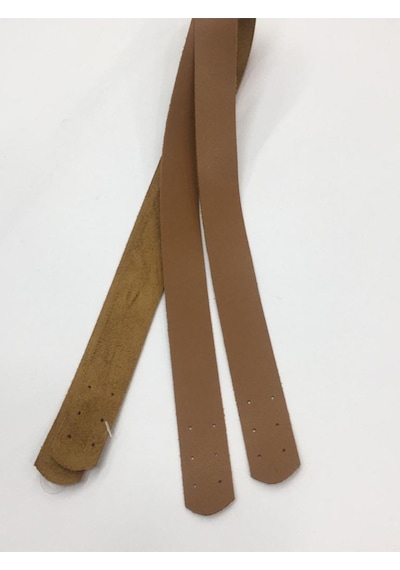 Karantuhafiye Dikmeli Spor Sap / Çanta Sapı / Deri Dikmeli Sap 70 Cm Taba Taba