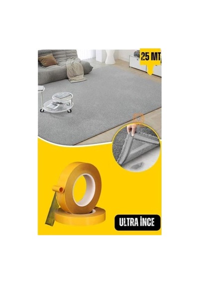 Halı Kaydırmaz Bant Çift Taraflı Çok Amaçlı İz Bırakmaz Sabitleme Bandı 36mm X 25mt - 652196568