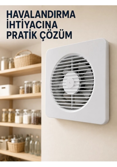 150 Mm Dekoratif Aspiratör 20,8 X 20,8 Cm 20 W 320 M³/h Duvar Ve Tavan Tipi Havalandırma Fanı