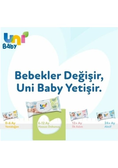 Uni Baby Hassas Dokunuş 3'lü 156 Yaprak Islak Mendil