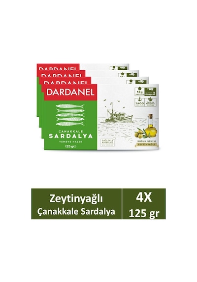 Dardanel Zeytinyağlı Çanakkale Sardalya 125 Gr X 4 Adet