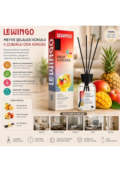 Fruit Cascade Bambu Çubuklu Oda Kokusu - 110 Ml - Cam Şişe Diğer