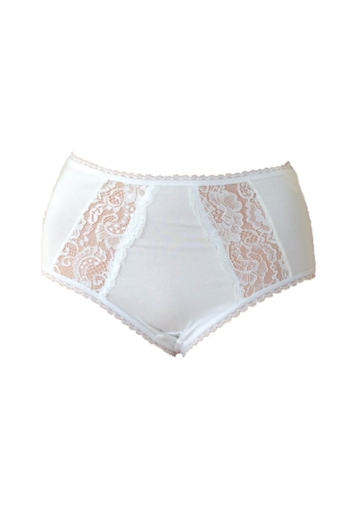 İmer 4100 Kadın Modal Dantel Detaylı Yüksek Bel Slip & Külot - Krem