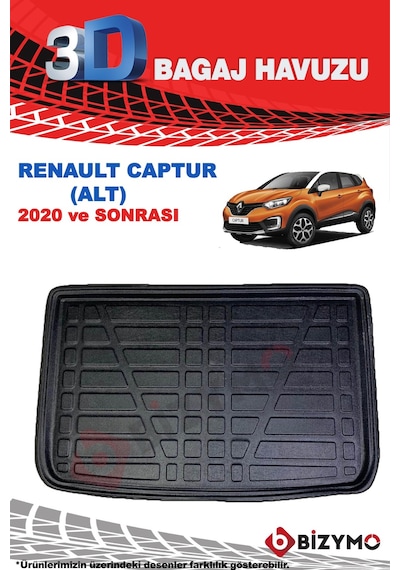 Renault Captur 2020 ve Sonrası Alt 3D Bagaj Havuzu Bizymo