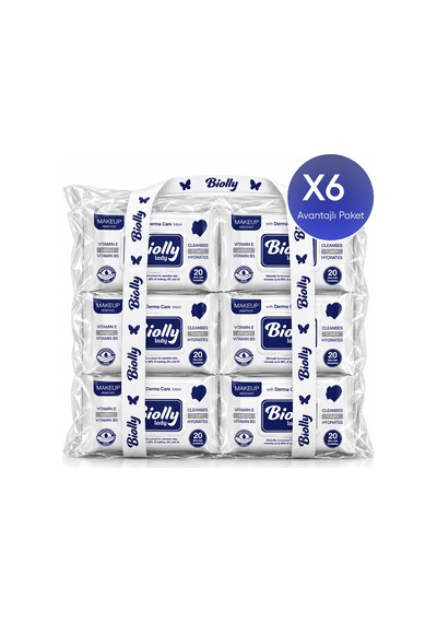 Biolly Derma Care Makyaj Temizleme Mendili 20 Yaprak 24'lü Paket