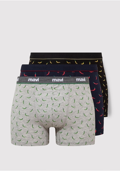 Mavi - 3lü Baskılı Boxer 0911988-900 Renkli