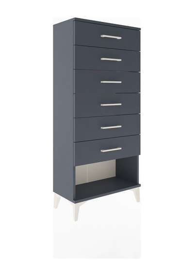 Arges Dolap 6 Çekmeceli 60x30x134 Antrasit-antrasit Antrasit