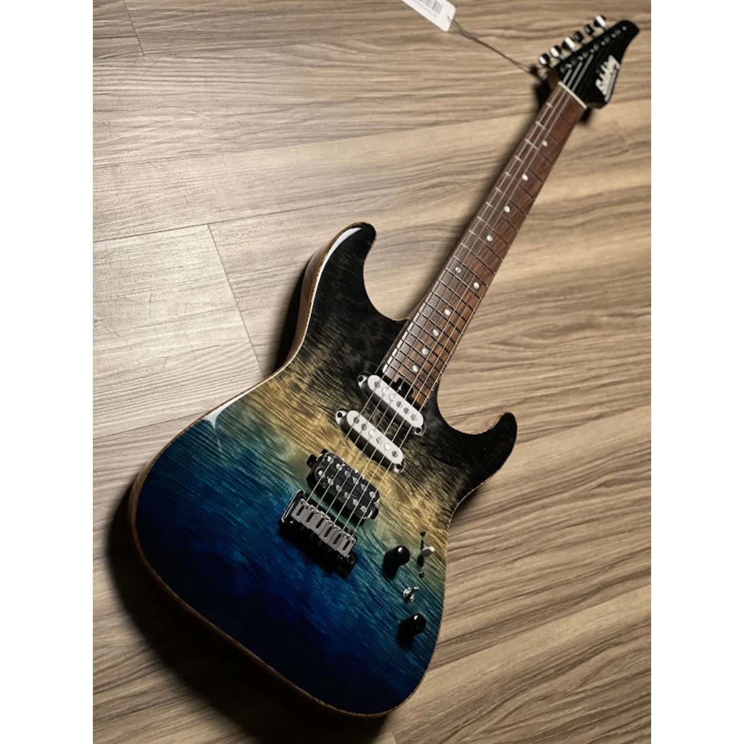 Soloking Ms-1 Custom 22 Hss With Ebony Fb İn Ocean Storm Double Wipeout Jescar W/gigbag