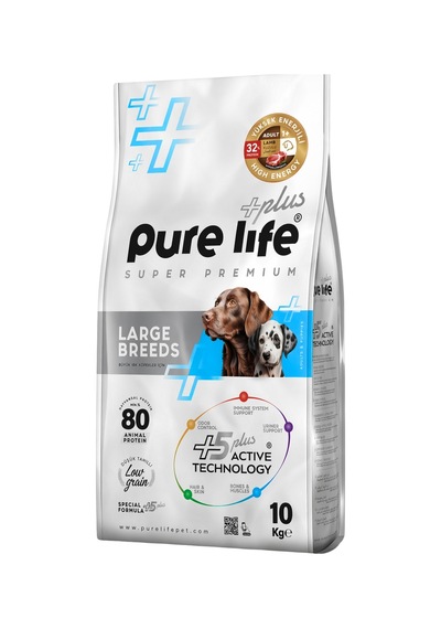 Purelife Plus Yüksek Enerji 32+ Protein Kuzu Etli Yetişkin Köpek Maması 10 KG