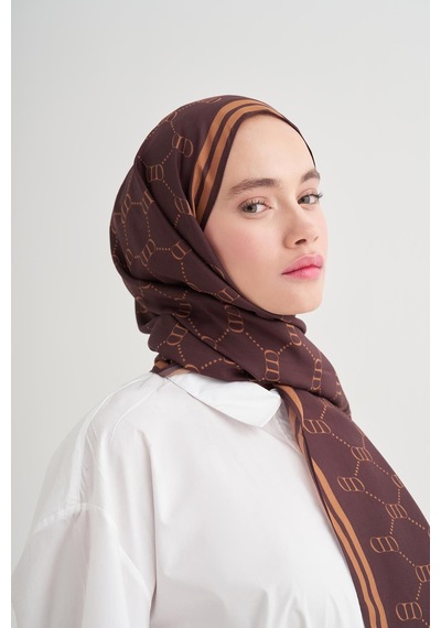 Carell Grace Monogram Floş Şal Dark Çok Renkli