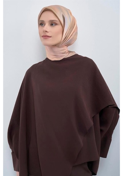 Armine Tivil Saf İpek Eşarp 9513 - 81 Somon Kırçıllı Desen Somon